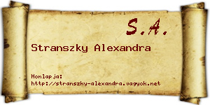 Stranszky Alexandra névjegykártya