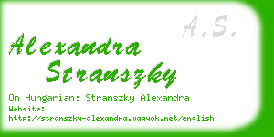 alexandra stranszky business card